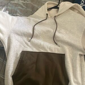 Olive green and tan champion hoodie worn once